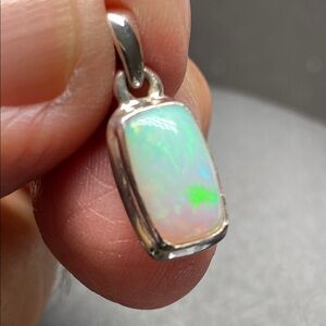 Ethiopian Opal Pendant in Solid Sterling Silver 926